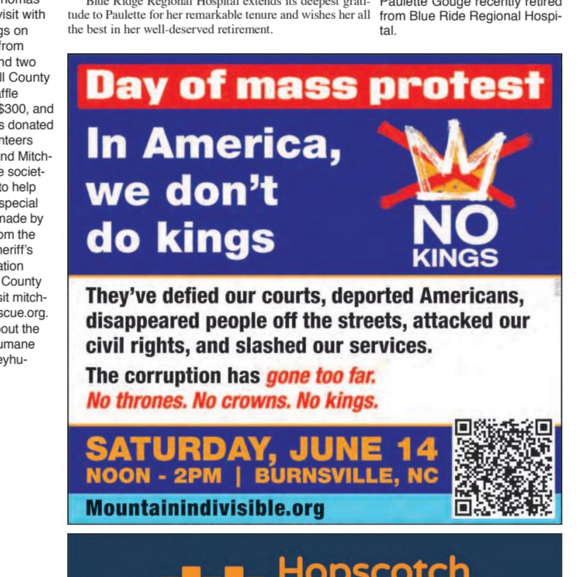 Ad we placed in MNJ June 11